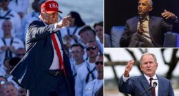 President Donald Trump bragged about the moment he claims a White House doctor told him he's the healthiest commander-in-chief in recent memory. Trump spoke in front of thousands of Navy officers at Naval Station Norfolk in Virginia on Sunday.