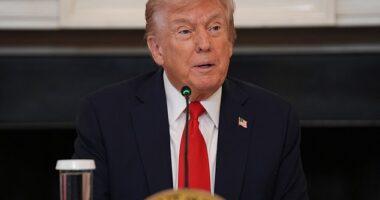 President Donald Trump speaks at a roundtable meeting on Wednesday on Antifa. Earlier, NBC News reported that he's inching closer to invoking the Insurrection Act