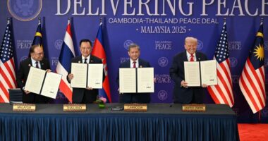 Trump oversees ‘historic’ ceasefire deal as Thailand and Cambodia end long-standing border dispute