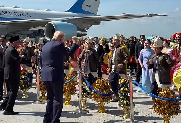 President Donald Trump greeted Malaysian dancers with his signature moves as he kicked off his highly anticipated week-long foreign trip to Asia