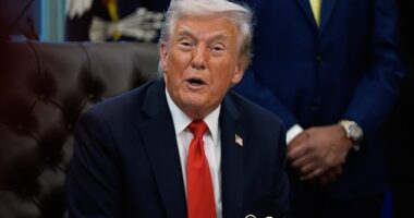 President Donald Trump answers questions from reporters during a Diwali celebration in the Oval Office at the White House, Tuesday