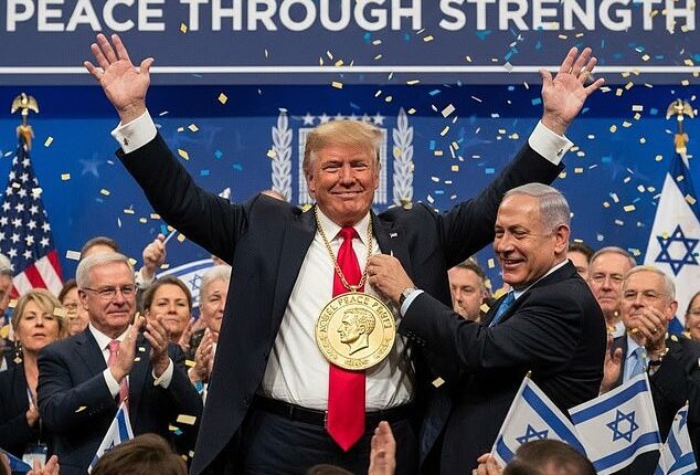 Benjamin Netanyahu has posted an AI image of himself presenting Donald Trump with a Nobel Peace Prize medallion