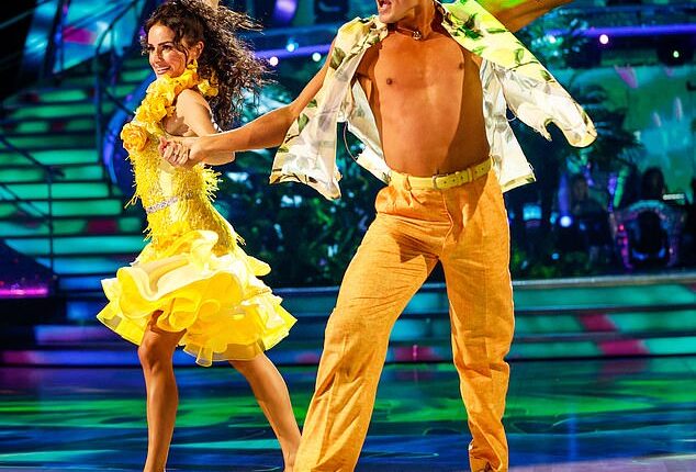 Despite the BBC’s sneering bosses reportedly being unimpressed with Amber Davies’s reality television background, the West End star was drafted in at the last minute to fill Dani Dyer's place on Strictly Come Dancing. Pictured with dance partner Nikita Kuzmin
