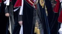 Prince Andrew at the Order of the Garter service in 2019 outside St George's Chapel in Windsor