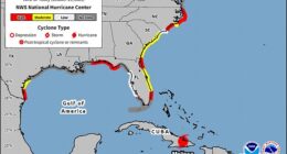 The NWS warned that parts of the Sunshine State could experience hazardous marine conditions, including dangerous surf, strong rip currents, and rough waters along the shoreline