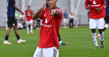 JJ Gabriel, 14, is playing against, and dominating, kids four years older than him as he shines for Darren Fletcher's Manchester United Under 18s