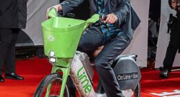 Seeing red: Timothée Chalamet rode up to a premiere – then parked it badly and got a fine