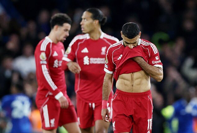 Liverpool slumped to a 2-1 loss at Stamford Bridge on Saturday night, their third defeat in as many games