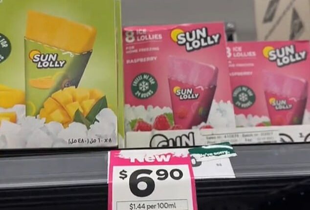 TikTok creator Kate Elizabeth Sharp sparked the excitement after sharing a video of herself stumbling across Sun Lolly ice blocks ($6.90) in her local Woolies