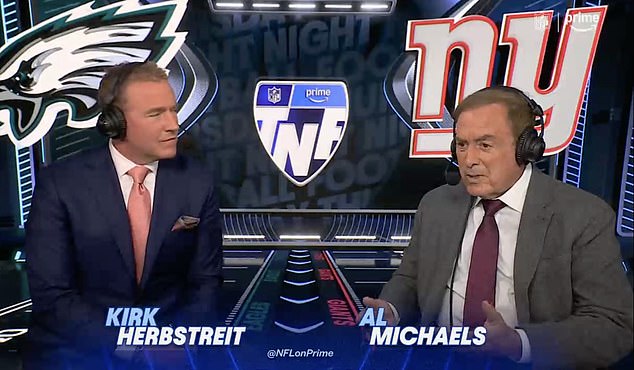 Al Michaels repeatedly referred to a 'trade' for Saquon Barkley during the Eagles-Giants game