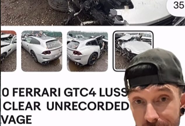 Instagram car fanatic Mat Armstrong (right) says Michail Antonio's crashed Ferrari was listed on eBay for almost £40,000