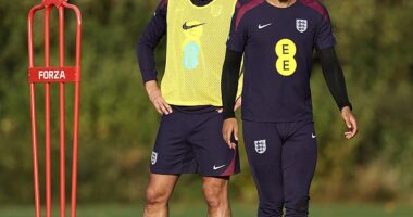 Tottenham star Dane Scarlett trained with England on Monday ahead of their game vs Latvia