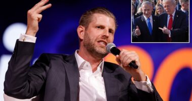 Eric Trump faced hostile questions at a Turning Point USA event over his father’s relationship with Israel . Trump’s second son joined students at Auburn University on Wednesday night at a TPUSA tour event, honoring the late Charlie Kirk . During the question and answer phase of the event, one student pressed the younger Trump on the president’s relationship with Israeli Prime Minister Benjamin Netanyahu.