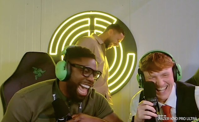 Ahead of I¿m A Celebrity's launch on Sunday, a clip has gone viral online of AngryGinge revealing his real name to to Micah Richards, sending the football pundit into hysterical fits of laughter (pictured)