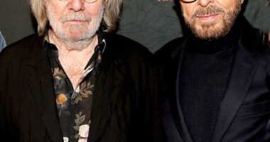 ABBA icons Benny Andersson (L) and Björn Ulvaeus (R) reunited on Sunday night at the opening night of the Broadway revival of Chess at Imperial Theatre in New York
