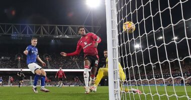 The Ruben Amorim era began with a flying start when Marcus Rashford opened the scoring at Ipswich Town inside two minutes