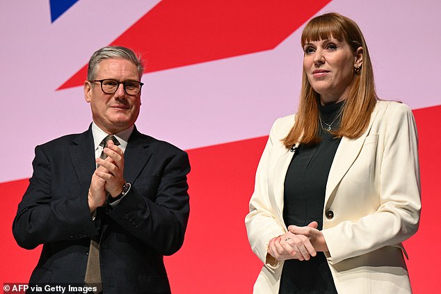 Angela Rayner is said to be mounting a leadership challenge against Sir Keir Starmer (pictured at Labour Party conference together in September last year) - but almost joined I'm A Celeb
