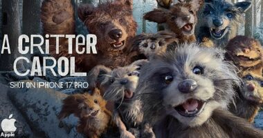 Entitled 'A Critter Carol', the two-minute clip features real models of woodland animals, including a racoon, a bear, an owl and a squirrel