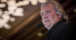 Steve Bannon speaks at the National Conservatism Conference in Washington D.C., Sept. 3, 2025