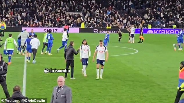 Frank performed his usual post-match lap of appreciation to applaud those supporters left in the stadium, but a video by Chris Cowlin showed Spence and Van de Ven ignoring their boss