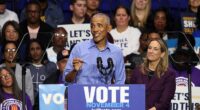 Barack Obama raised eyebrows on Tuesday after he told a woman she 'looked cute' while campaigning in New Jersey