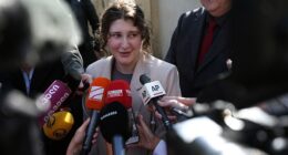 Bella Culley was seen speaking to journalists after her release from prison today