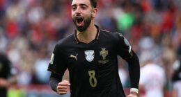 Bruno Fernandes had plenty to celebrate on Sunday after scoring a hat-trick against Armenia