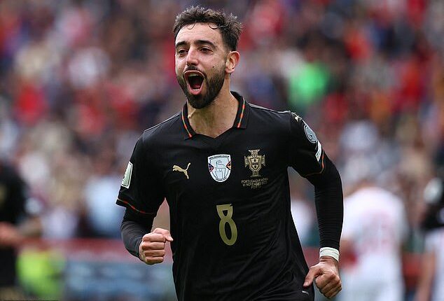 Bruno Fernandes had plenty to celebrate on Sunday after scoring a hat-trick against Armenia