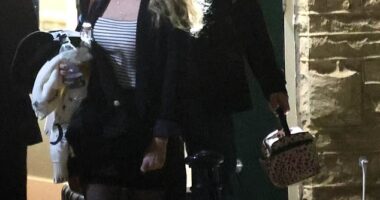 Celebrity Traitors star Lucy Beaumont is said to have moved in with her sound engineer fiancé, months after engagement whispers swirled around the pair (Martin and Lucy in 2024)