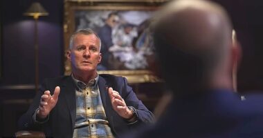 Brian Harpole (pictured) Charlie Kirk's head of security explained that there was nothing to theories on the internet regarding hand gestures made by his team just before the conservative activist was assassinated