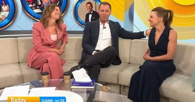Channel Nine turned Clint Stanaway's final Weekend Today broadcast into a painfully drawn out two hour tribute. (Pictured centre)