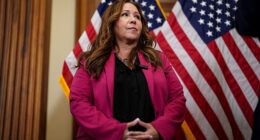 Adelita Grijalva (D-AZ) listens during a press conference weeks into the continuing U.S. government shutdown, on Capitol Hill in Washington, D.C., U.S., October 21, 2025
