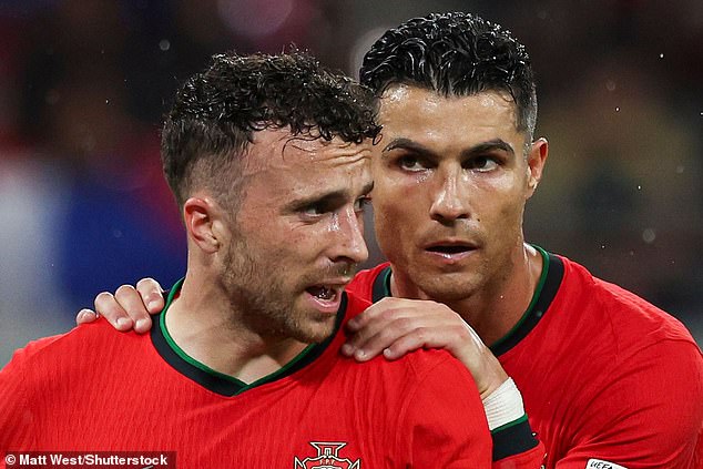Cristiano Ronaldo has revealed why he chose not to attend the funeral of Diogo Jota (left)