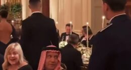 Cristiano Ronaldo's fiance Georgina Rodriguez dressed in a sexy backless ensemble as she attended President Donald Trump’s dinner at the White House Tuesday