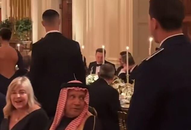 Cristiano Ronaldo's fiance Georgina Rodriguez dressed in a sexy backless ensemble as she attended President Donald Trump’s dinner at the White House Tuesday