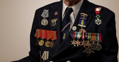 Alec Penstone, 100, pictured with his medals, said the UK has gone to 'rack and ruin'