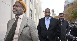 Appearing alongside attorney Kenneth Montgomery, the 49-year-old Jones calmly walked by reporters gathered in downtown Brooklyn for two separate hearings on Wednesday