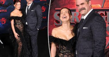David Harbour and Millie Bobby Brown put on united front at 'Stranger Things' premiere after her bullying claims