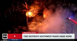 Footage shows a huge fire burning down the Miami house of Heat coach, Erik Spoelstra