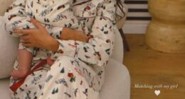 Doting mum Michelle Keegan shared a sweet snap with her baby daughter Palma on Sunday as they sported matching pyjamas