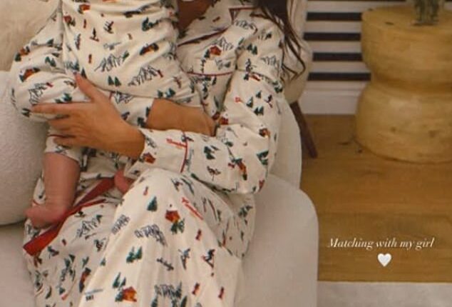 Doting mum Michelle Keegan shared a sweet snap with her baby daughter Palma on Sunday as they sported matching pyjamas