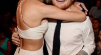 Ed Sheeran has insisted he and Taylor Swift spoke for four hours - after he learned of her engagement to Travis Kelce on social media; Swift and Sheeran pictured in 2015