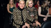 Ellen DeGeneres (left) and her wife Portia de Rossi (right) moved to England a year ago, putting the blame firmly on Donald Trump