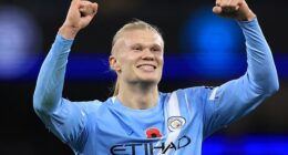 Erling Haaland unveils new goal celebration as he mimics Premier League cult hero after putting Man City ahead against Bournemouth