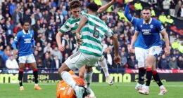 Auston Trusty's boot comes into contact with Rangers goalkeeper Jack Butland's head
