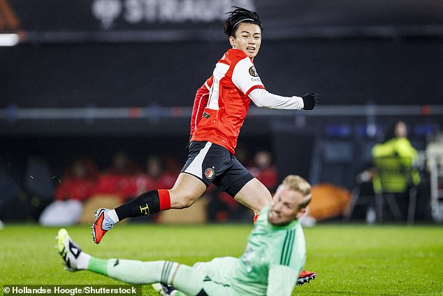 Frontman Ayase Ueda slid home following a click counter to put the hosts in front in Rotterdam