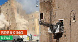 Famous Rome Tower Partially Collapses Onto People Below, Video Captures Terrifying Moment