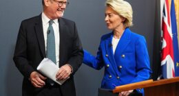 The Prime Minister and European Commission President Ursula von der Leyen struck a new agreement in May that Sir Keir claimed would 'move on' from past spats