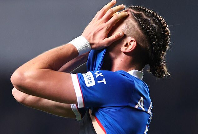 Thelo Aasgaard doesn't know where to look as Rangers lose meekly at home to Roma