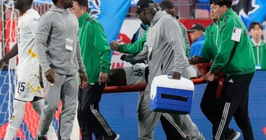 Ghana star Abu Francis suffered a horrific injury during his side's friendly against Japan